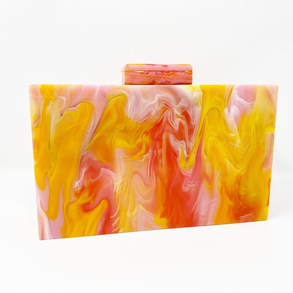 Acrylic Party Box in Pink and Yellow - Picture 1 of 13